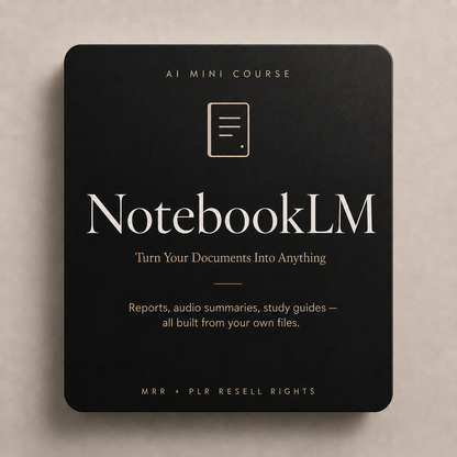 NotebookLM AI Training | Updatable Tutorial Course with MRR & PLR Resell Rights