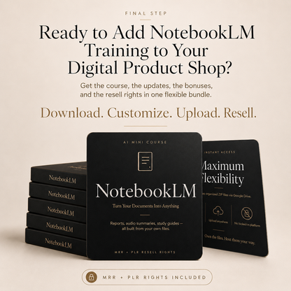 NotebookLM AI Training | Updatable Tutorial Course with MRR & PLR Resell Rights