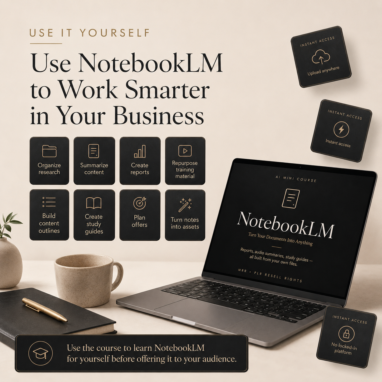 NotebookLM AI Training | Updatable Tutorial Course with MRR & PLR Resell Rights