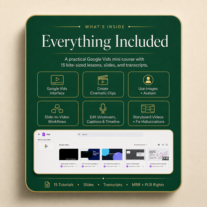 Google Vids AI Video Course — MRR & PLR Resell Rights Included
