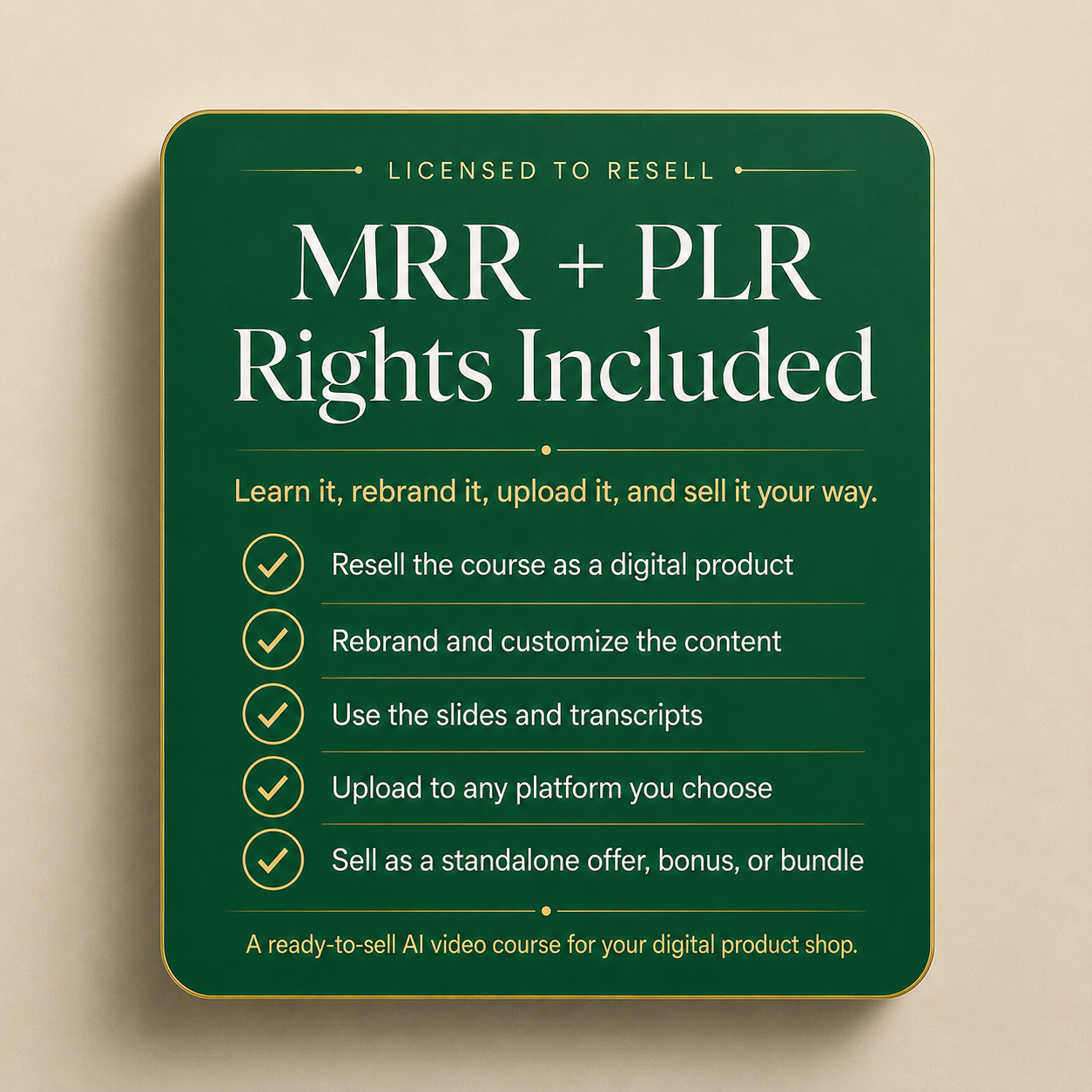 Google Vids AI Video Course — MRR & PLR Resell Rights Included