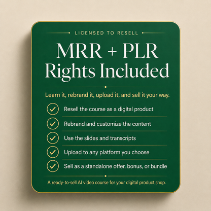 Google Vids AI Video Course — MRR & PLR Resell Rights Included