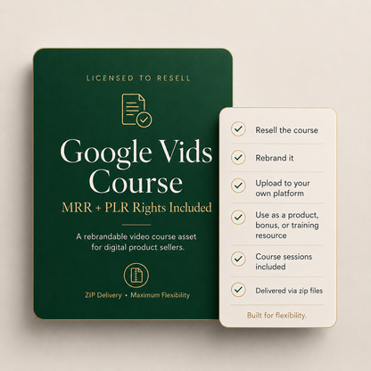 Google Vids AI Video Course — MRR & PLR Resell Rights Included