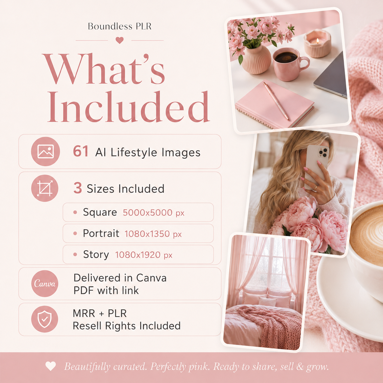 61 Soft Blush Editorial Stock Photos with PLR & MRR Rights | Instant Download