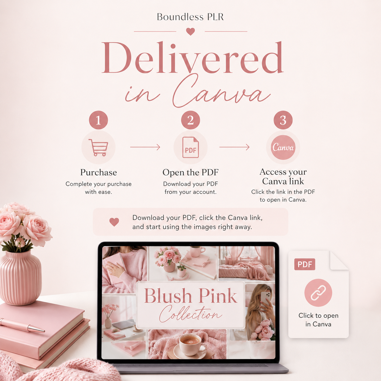 61 Soft Blush Editorial Stock Photos with PLR & MRR Rights | Instant Download