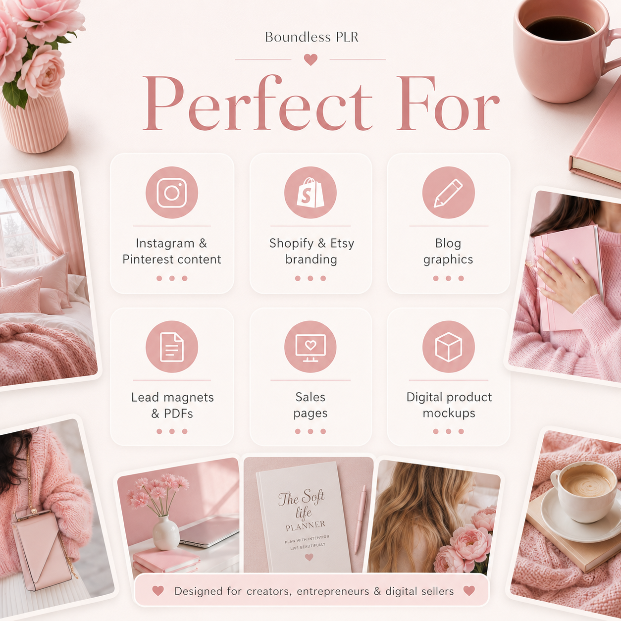 61 Soft Blush Editorial Stock Photos with PLR & MRR Rights | Instant Download