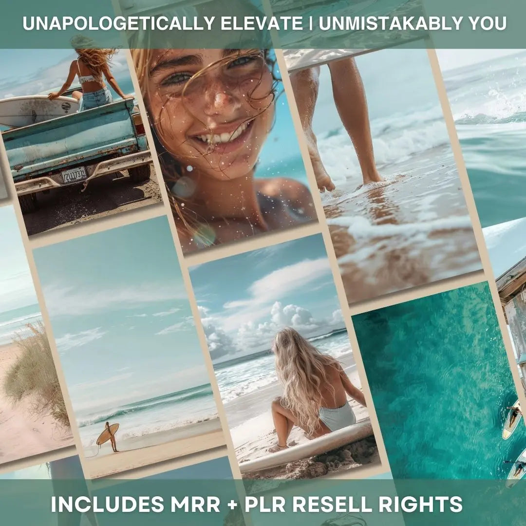 Coastal Dream: Premium Beach Lifestyle AI Image Collection (80+ Images, MRR + PLR) Boundless PLR