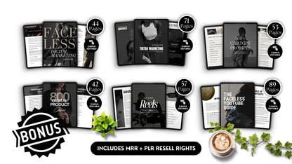 Faceless Marketing Bundle, Canva Editable Templates with MRR & PLR Resell Rights + 6 Bonuses!, PLR Bundles, Boundless PLR