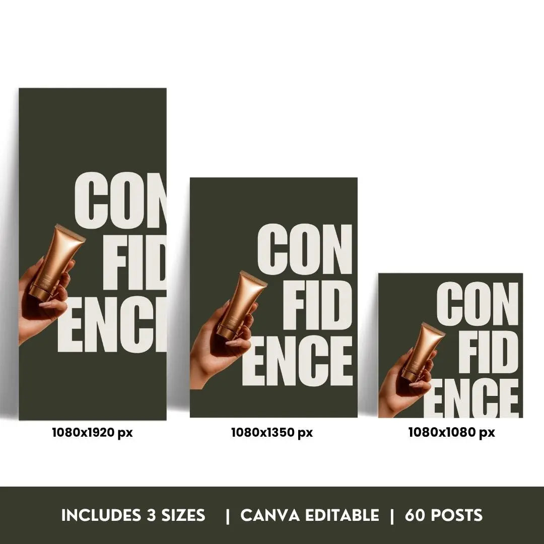 Skincare Instagram Templates – 60 Editable Canva Posts & Stories with PLR + MRR Boundless PLR