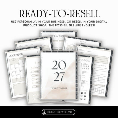 Canva Planner Template 2027 – PLR Digital Planner with Master Resell Rights