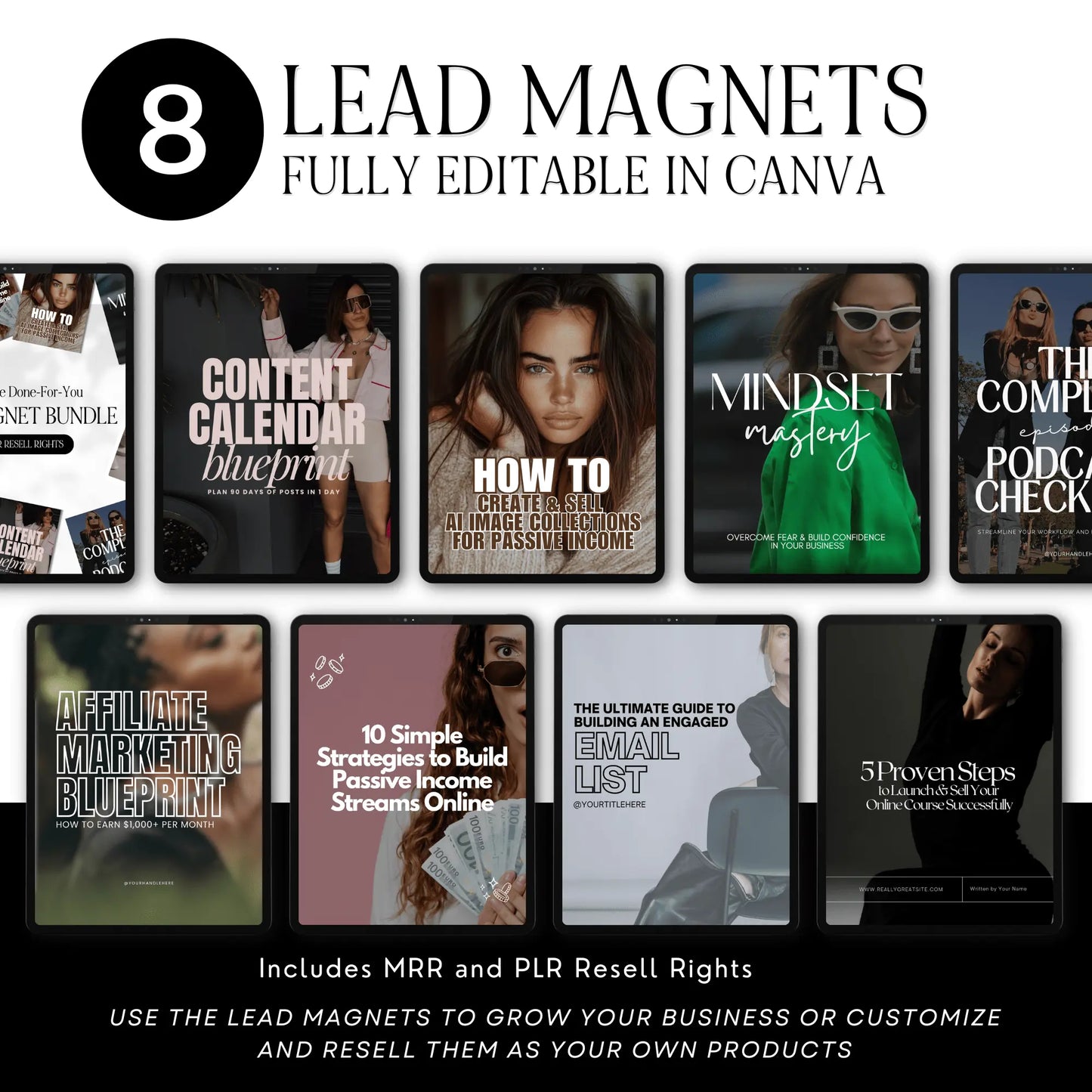 Lead Magnet Bundle | Editable Canva Templates with PLR & MRR Rights | Done For You - PLR Bundles - Boundless PLR