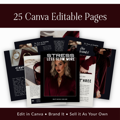 PLR Self Care Ebook | Editable Canva Wellness Guide with Resell Rights