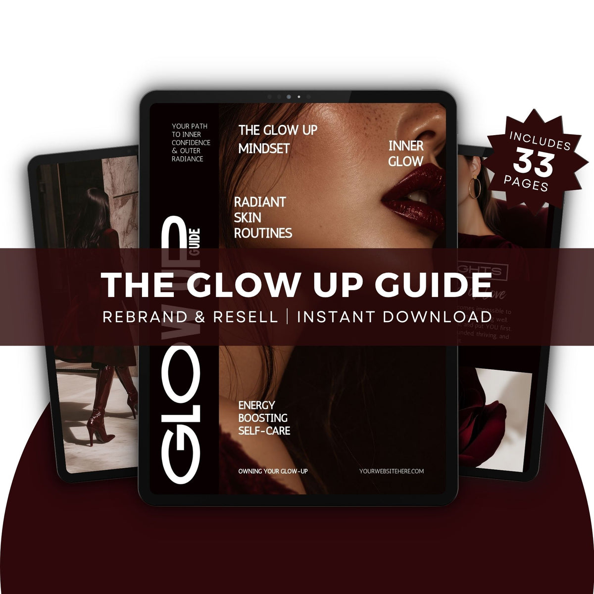 Glow Up Guide PLR Ebook | Editable Canva Template + Master Resell Rights