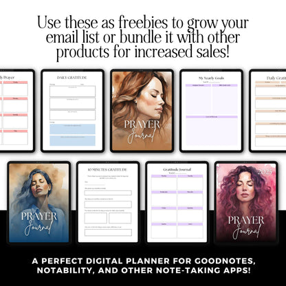 Prayer Journal Bundle | PLR & MRR Resell Rights | Canva Editable Boundless PLR