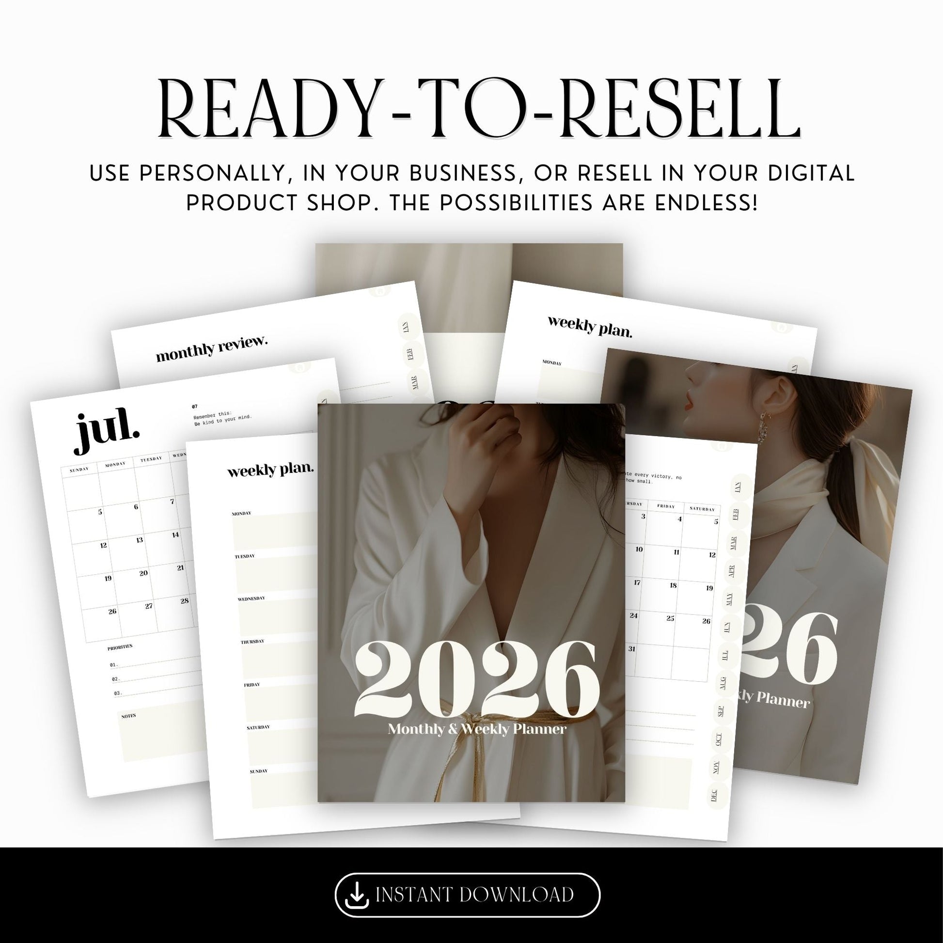 2026 Hyperlinked Canva Planner | Digital Planner with PLR & MRR Boundless PLR