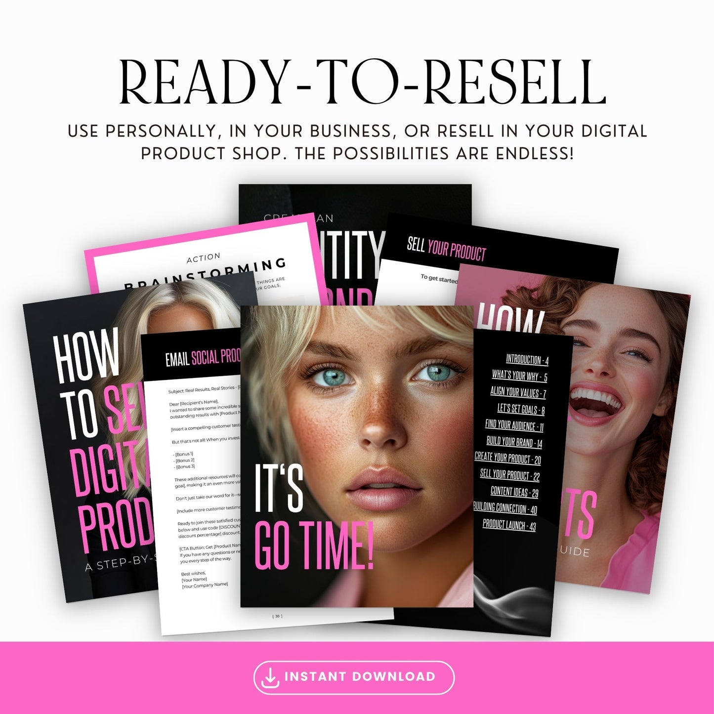 How to Sell Digital Products Guide | Canva Editable eBook with MRR & PLR | Bonus Instagram Posts for Digital Entrepreneurs