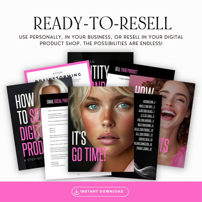 How to Sell Digital Products Guide | Canva Editable eBook with MRR & PLR | Bonus Instagram Posts for Digital Entrepreneurs