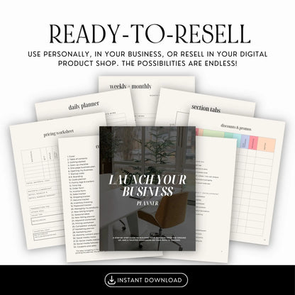 Launch Your Business Planner – Canva Editable (MRR & PLR Rights Included) Boundless PLR