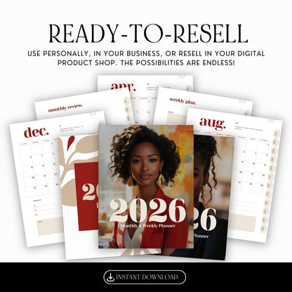 2026 Canva Editable Planner | Monthly & Weekly Planner with PLR & MRR Resell Rights Boundless PLR