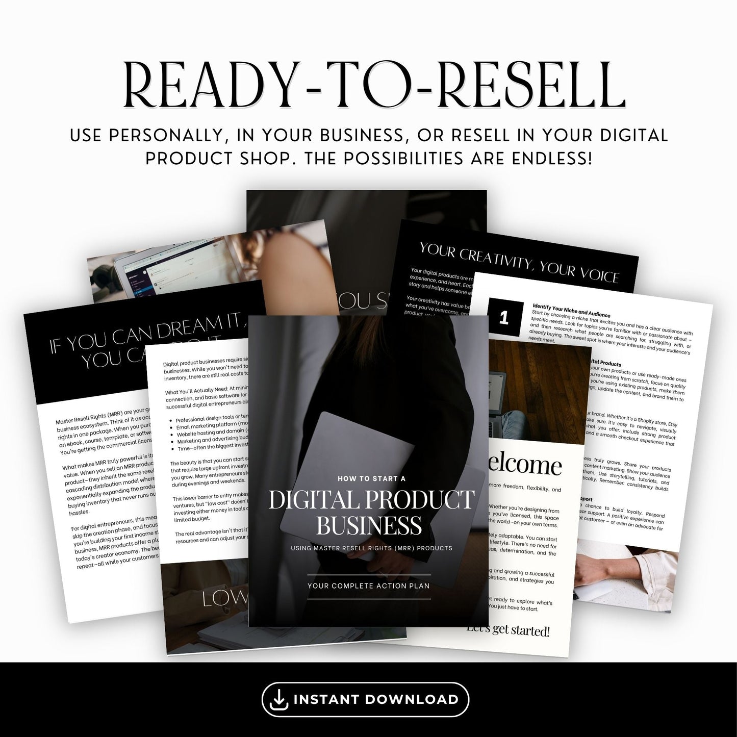 How to Start a Digital Product Business – Canva Editable eBook with PLR & MRR Rights Boundless PLR