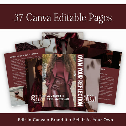 Self Love & Self Acceptance Ebook for Women — Affirmations & Mindset Guide, Own Your Reflection (MRR + PLR)