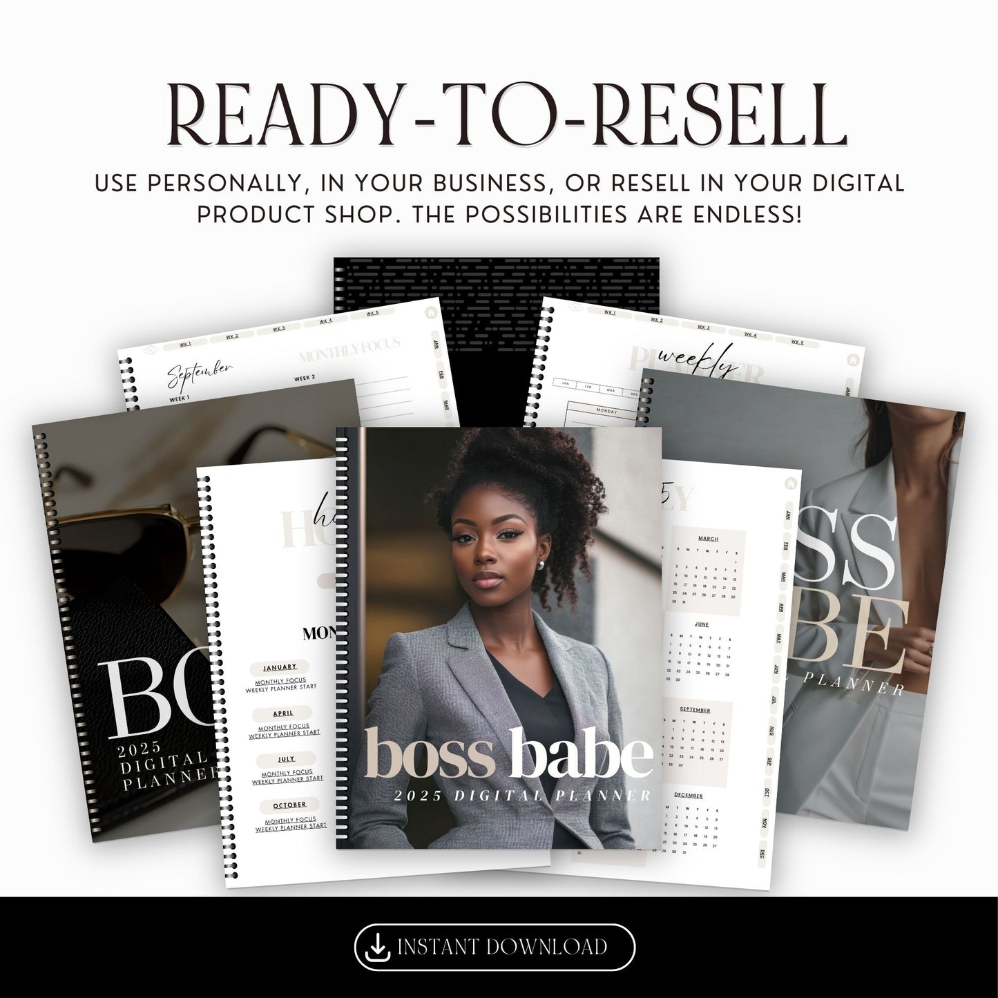 2025 Boss Babe Digital Planner | Hyperlinked Canva Template