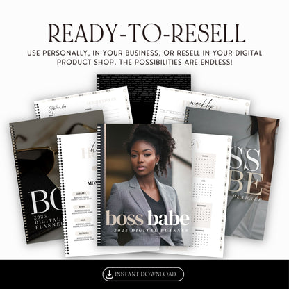 2025 Boss Babe Digital Planner | Hyperlinked Canva Template