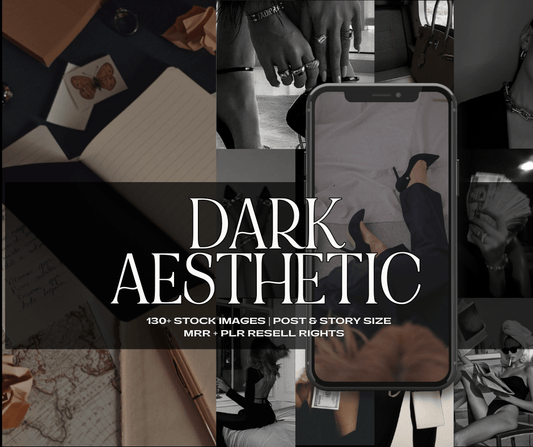 Dark Aesthetic Stock Image Bundle | 130+ PLR & MRR Canva Images - Images & Reels - Boundless PLR