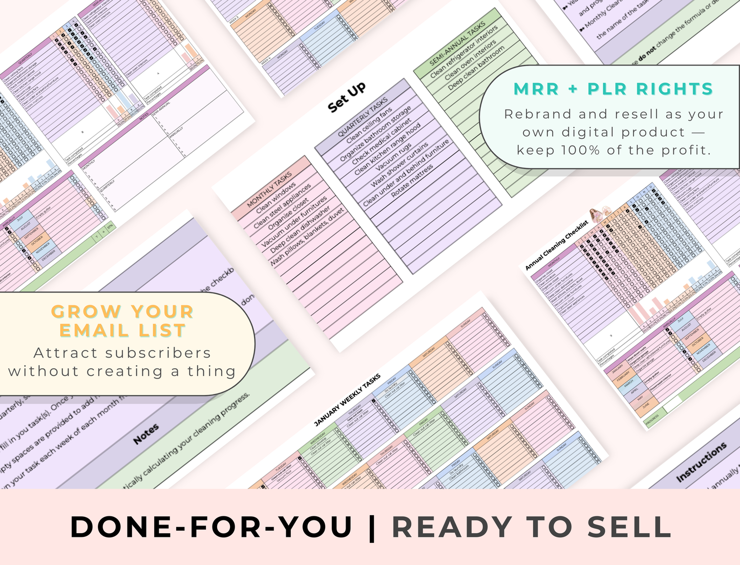 Cleaning Checklist Google Sheets Template | MRR & PLR Resell Rights Boundless PLR
