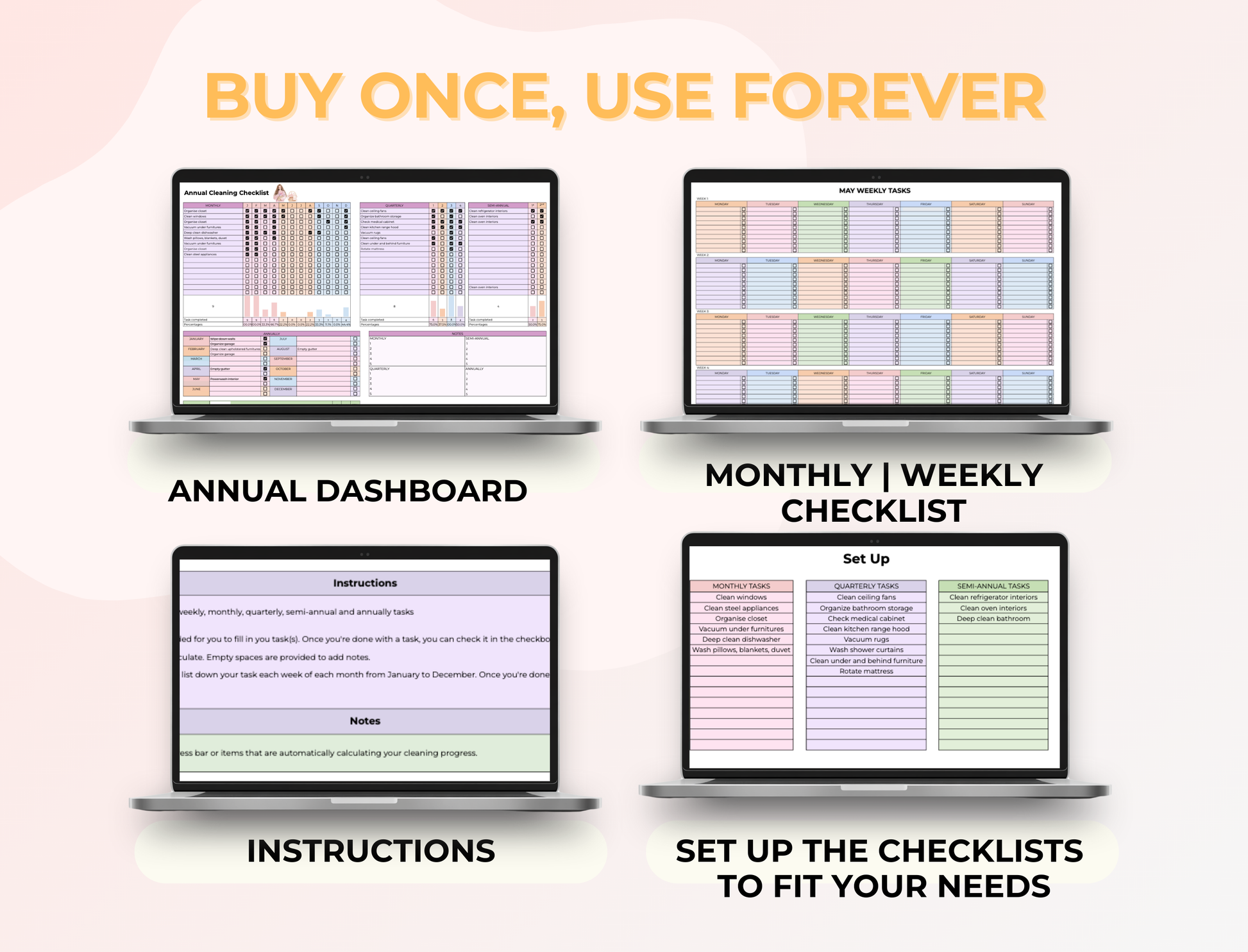 Cleaning Checklist Google Sheets Template | MRR & PLR Resell Rights Boundless PLR