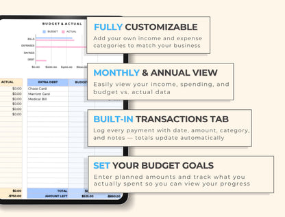 Google Sheets PLR Template, Starter Monthly Budget Spreadsheet, Budget Planner, MRR PLR Resell Rights Boundless PLR