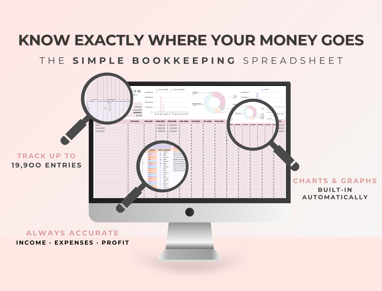 PLR Google Sheets, Simple Bookkeeping Spreadsheet Template with MRR & PLR Resell Rights Boundless PLR