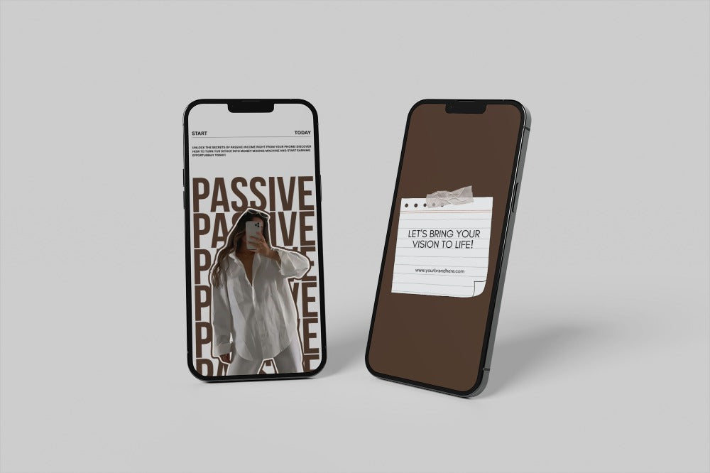 Canva Editable Instagram Templates | MRR Marketing | Vertical Brown Social Media Bundle (1080x1350 + 1080x1920) | PLR & MRR Resell Rights Boundless PLR