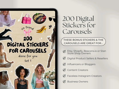 10 Aesthetic Instagram Carousel Templates – Canva Editable with MRR & PLR + Bonus Stickers & Pinterest Guide Boundless PLR