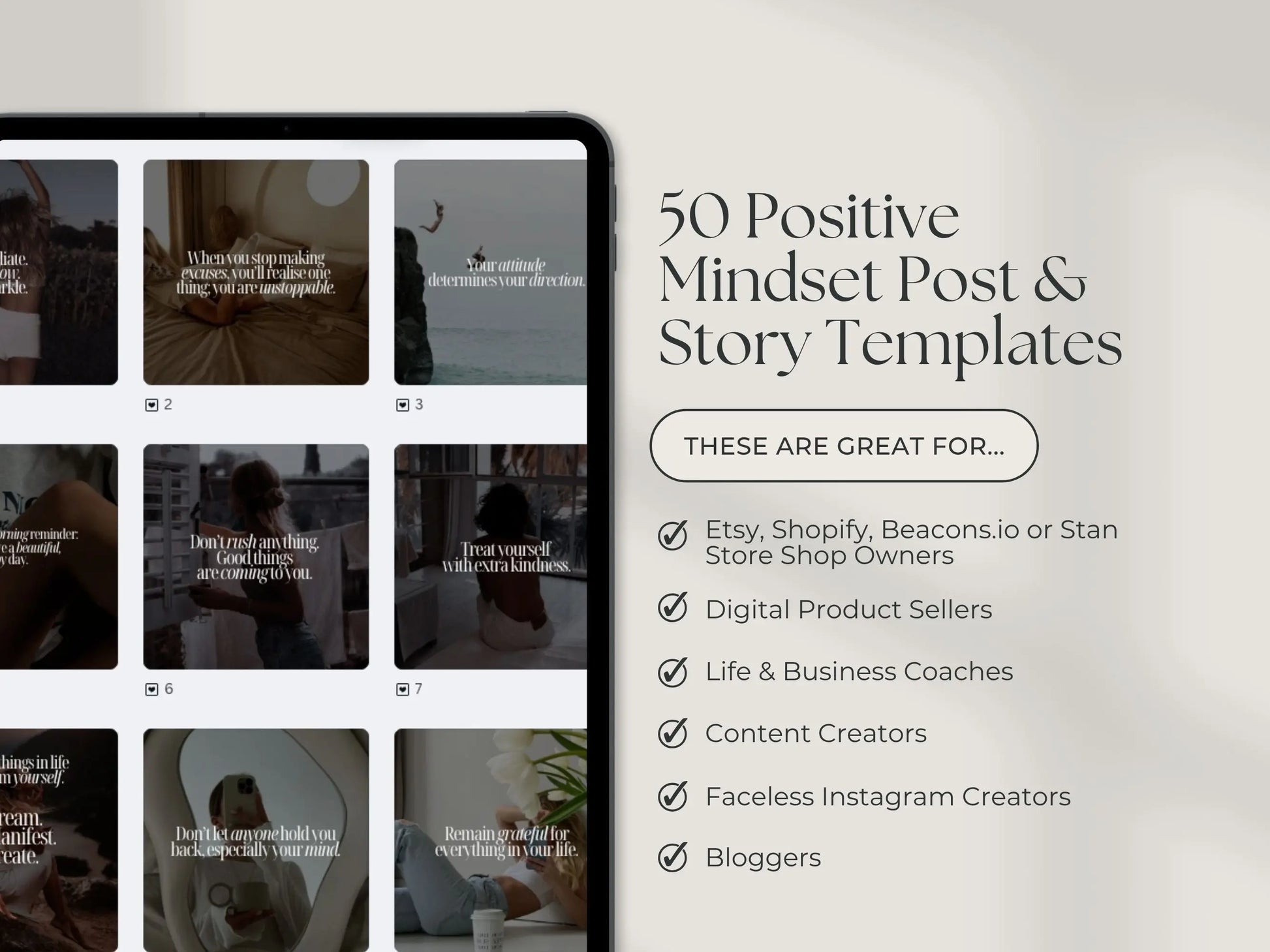 Positive Mindset Social Media Templates – Canva Editable with MRR & PLR Boundless PLR