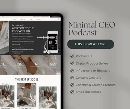 Minimal CEO Podcast Funnel – Systeme.io Funnel for Podcasters with MRR & PLR Boundless PLR