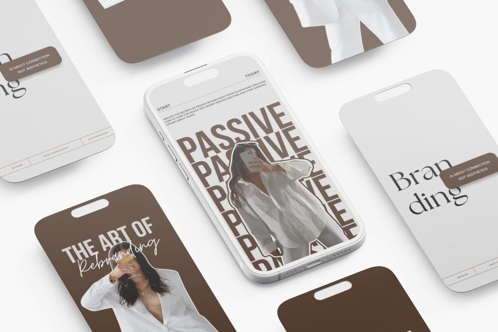 Canva Editable Instagram Templates | MRR Marketing | Vertical Brown Social Media Bundle (1080x1350 + 1080x1920) | PLR & MRR Resell Rights Boundless PLR