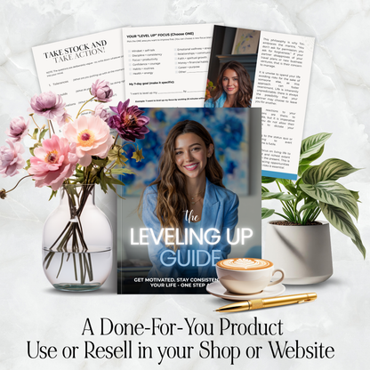 The Leveling Up Guide – Canva Self-Improvement Workbook | PLR & MRR Resell Rights