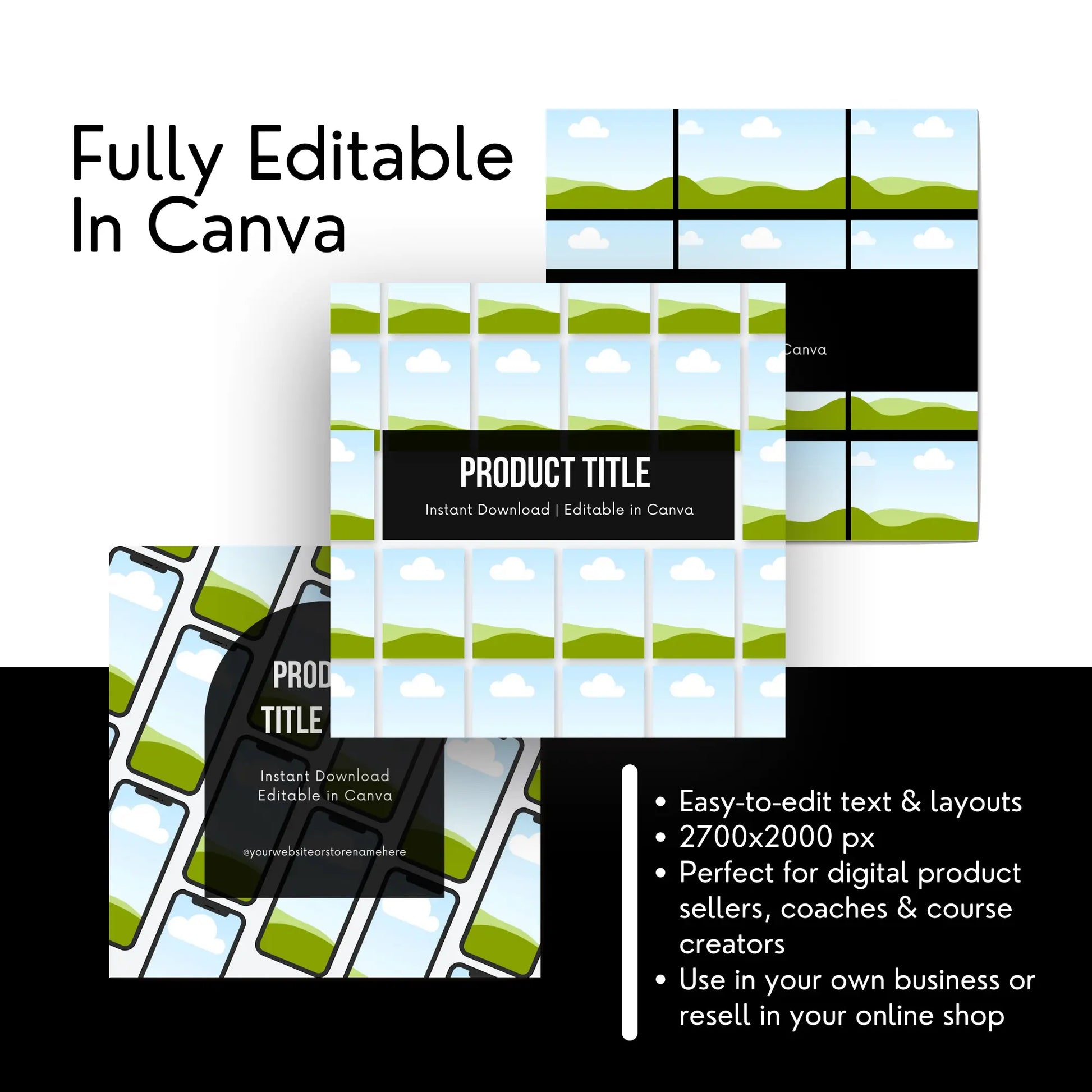 50 Etsy Listing Mockup Video Thumbnails – Canva Editable Templates with MRR & PLR Rights Boundless PLR