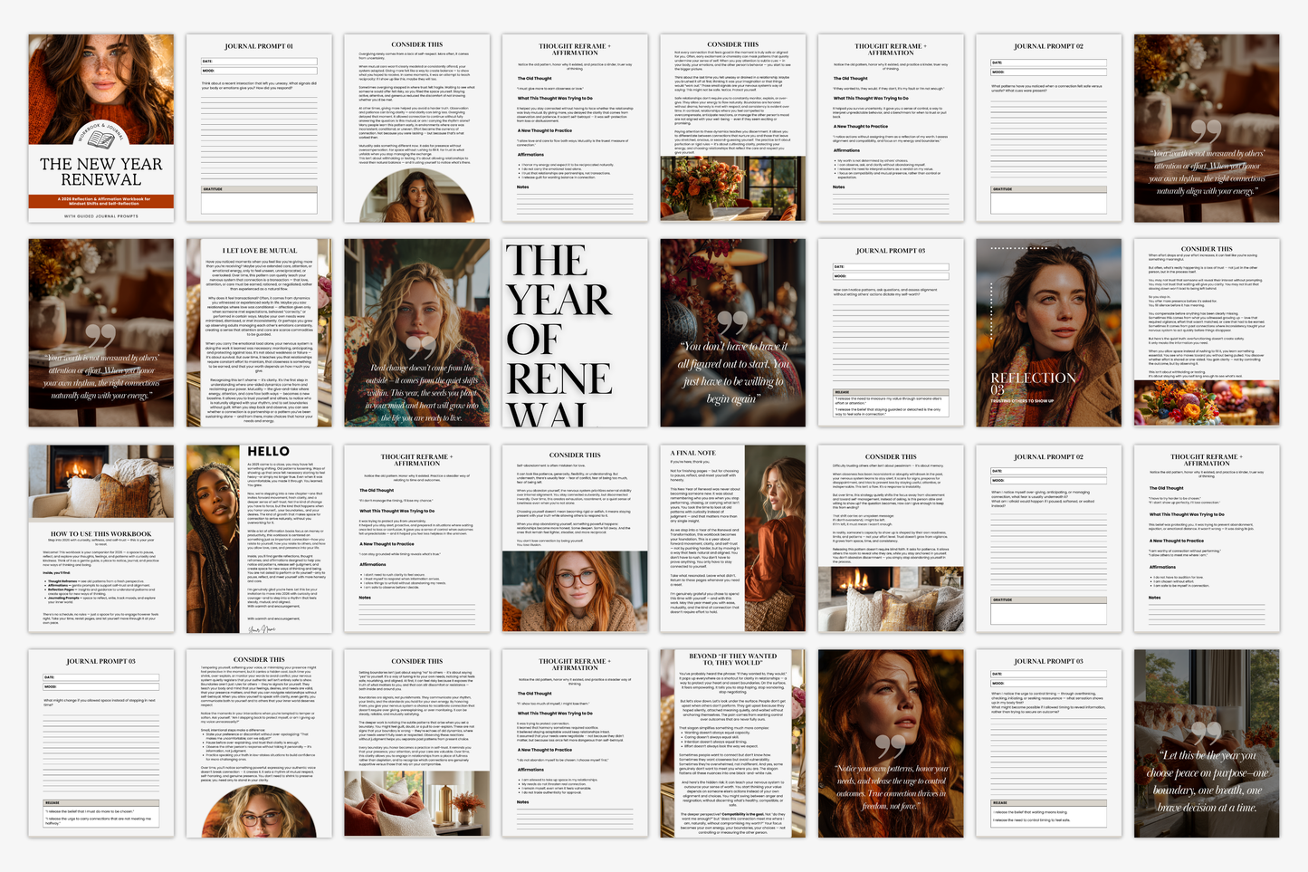 New Years Journal | 2026 New Year Renewal Workbook & Journal | PLR + MRR Resell Rights | Canva Editable