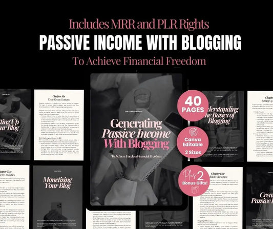 Blogging for Passive Income: Canva Editable Guide with PLR + MRR Rights Boundless PLR