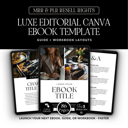 The Content Creator's Ebook Template Bundle | 7 Canva Ebook & Workbook Templates | MRR PLR Resell Rights | Digital Product Sellers Coaches Creators Boundless PLR