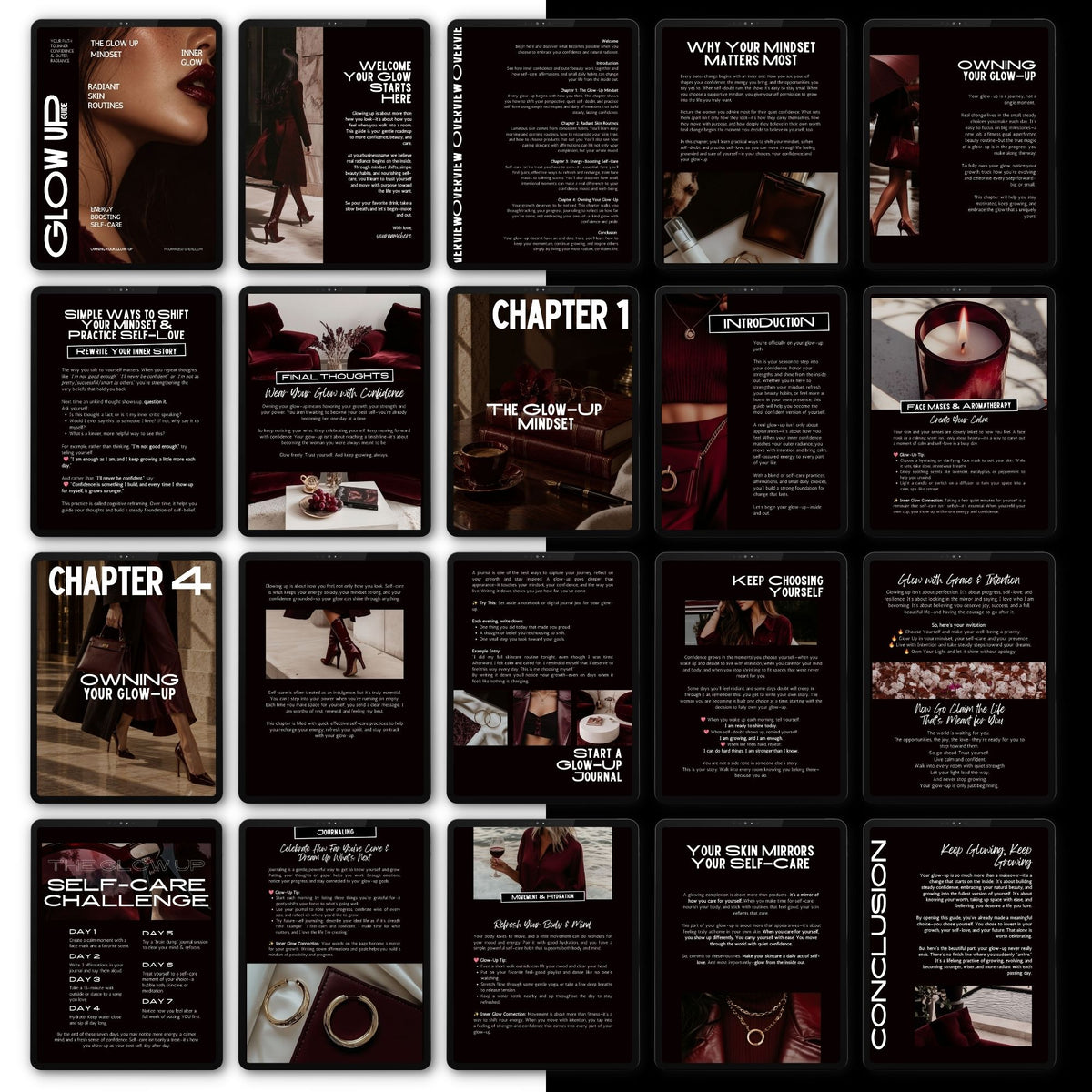 Glow Up Guide PLR Ebook | Editable Canva Template + Master Resell Rights