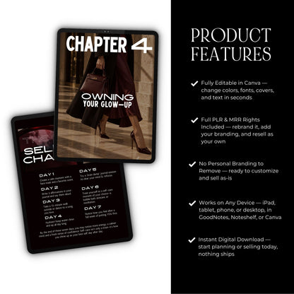 Glow Up Guide PLR Ebook | Editable Canva Template + Master Resell Rights