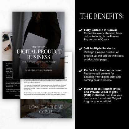 How to Start a Digital Product Business – Canva Editable eBook with PLR & MRR Rights Boundless PLR