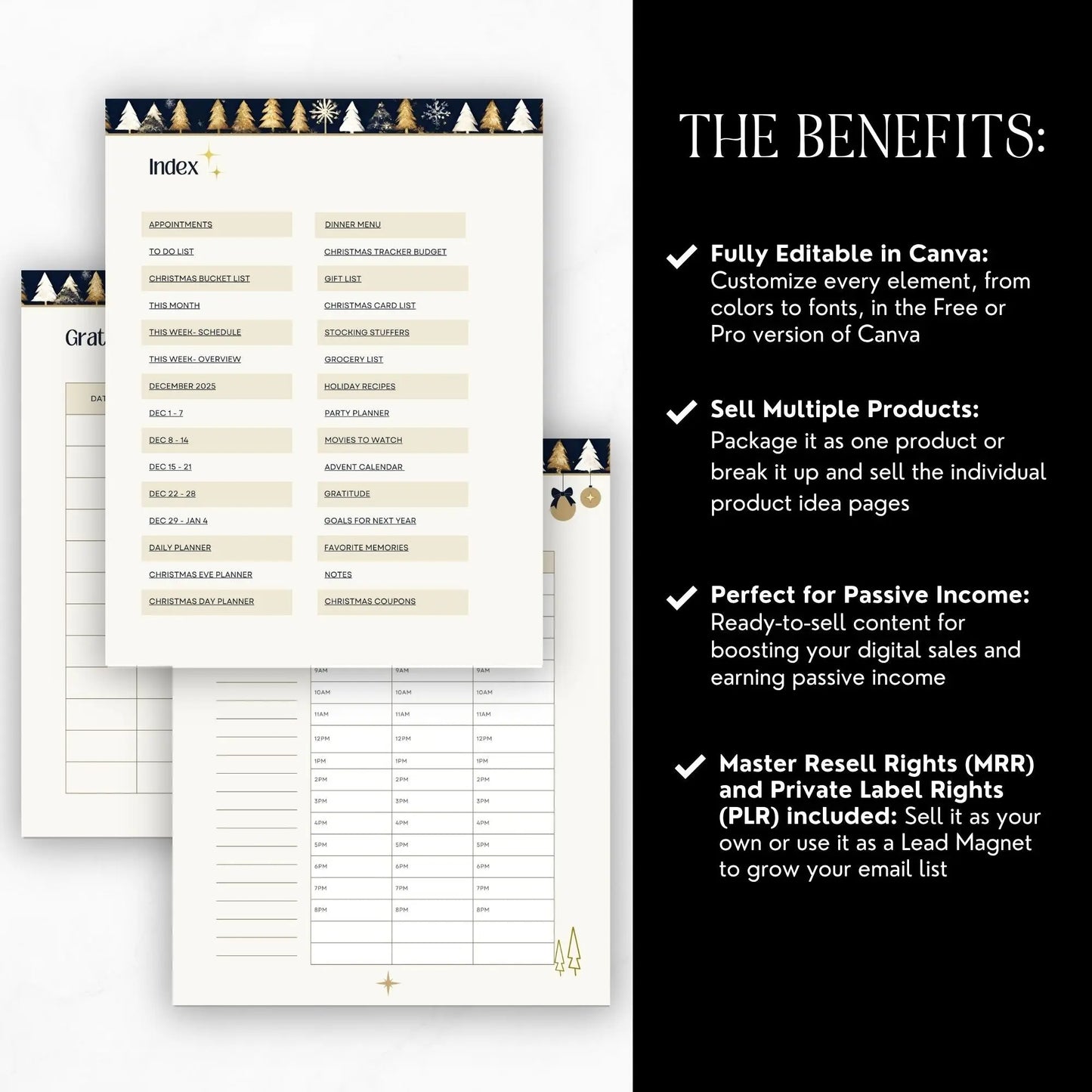 2025 Christmas Planner | Canva Editable Template with MRR and PLR Boundless PLR
