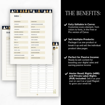 2025 Christmas Planner | Canva Editable Template with MRR and PLR Boundless PLR