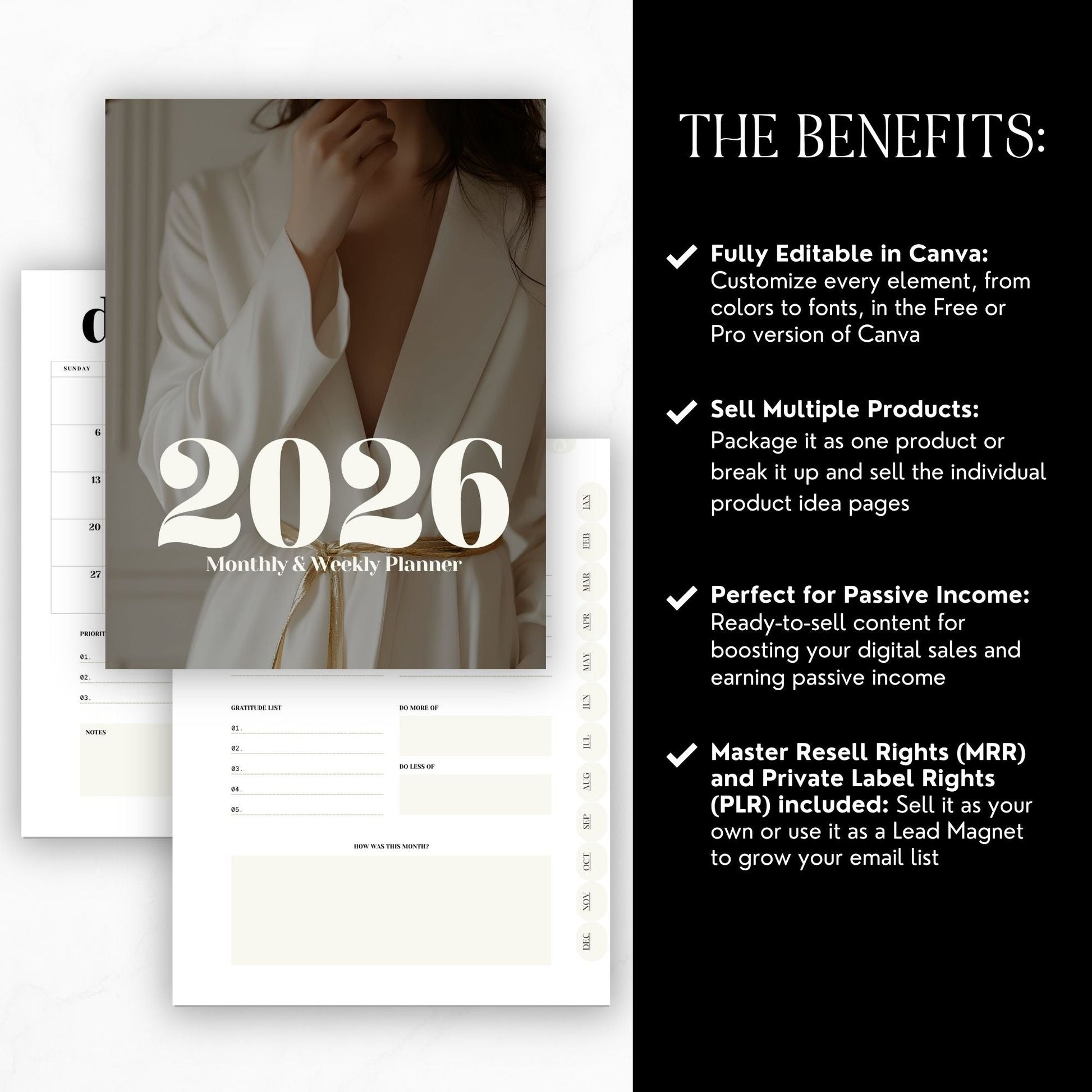 2026 Hyperlinked Canva Planner | Digital Planner with PLR & MRR Boundless PLR