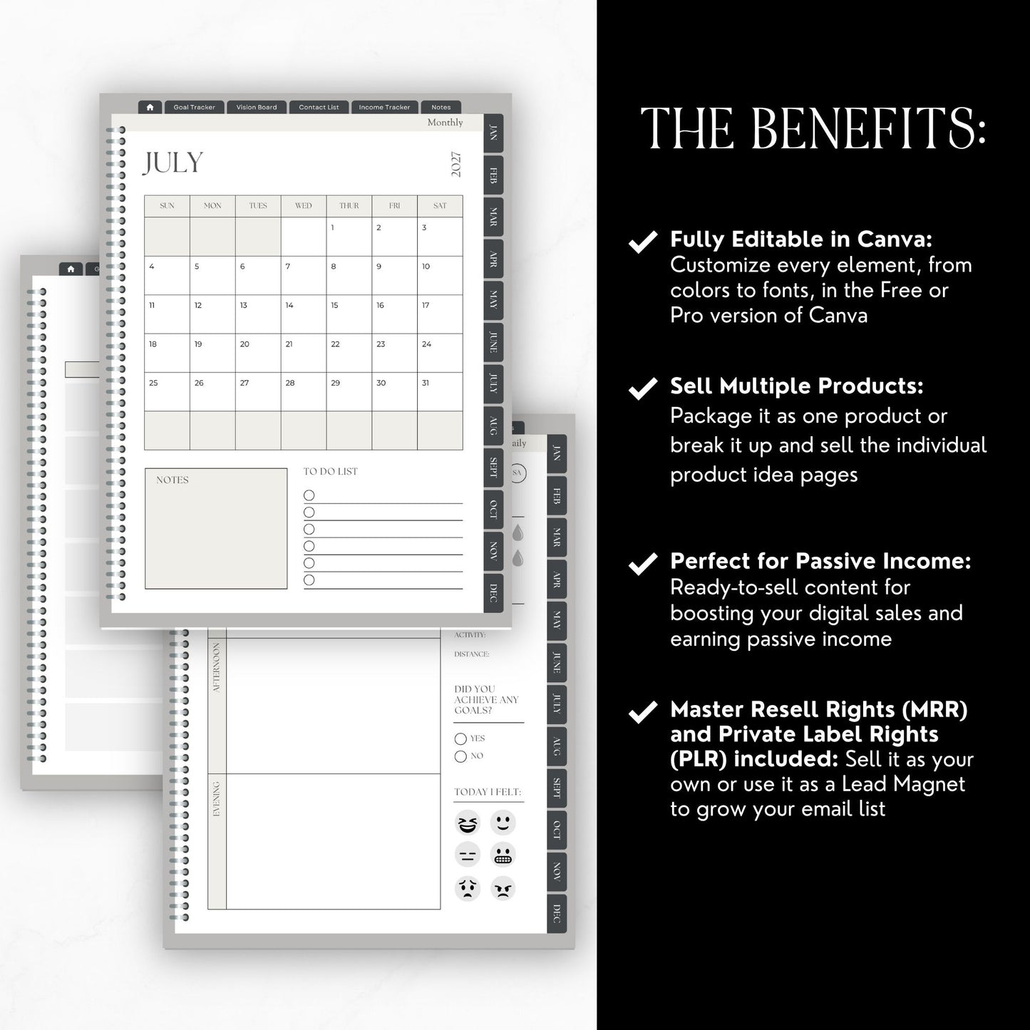 Canva Planner Template 2027 – PLR Digital Planner with Master Resell Rights