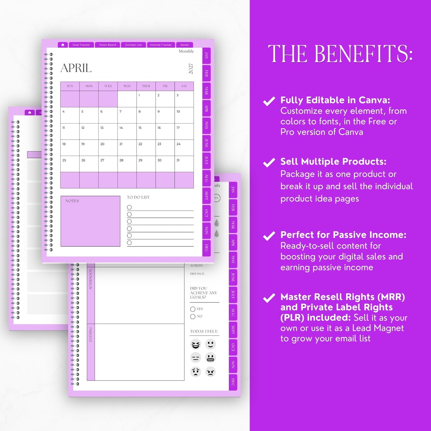 2027 Digital Planner Template | Canva PLR + MRR